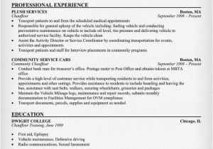 Chauffeur Contract Template Chauffeur Resume Resumecompanion Com Career Tips for