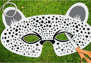 Cheetah Face Mask Template Snow Leopard Mask White Leopard Animal Masks Halloween