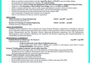 Chemical Engineering Internship Resume Samples Awesome Successful Objectives In Chemical Engineering