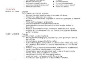 Chemist Cv Template Chemist Cv Template Cv Samples Examples
