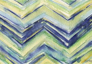 Chevron Template for Painting Abstract Watercolor Painting Blue Yellow Green Chevron