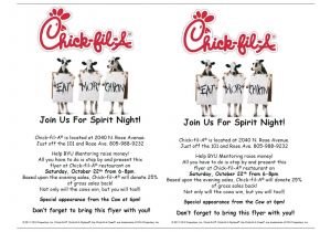 Chick Fil A Flyer Template byu Mentoring