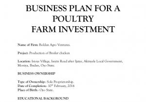 Chicken Farm Business Plan Template Business Plan for A Poultry Farm Investment