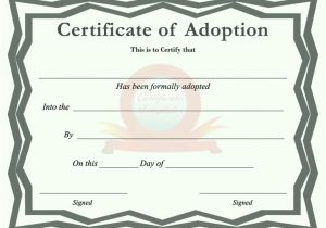 Child Adoption Certificate Template Adoption Certificate Template Free Download Speedy