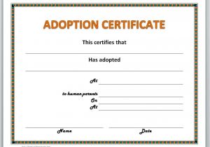 Child Adoption Certificate Template Child Adoption Certificate Template Best Templates Ideas