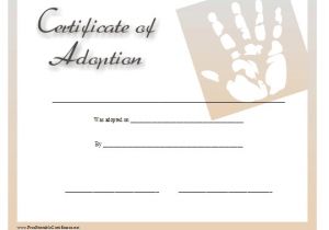 Child Adoption Certificate Template Fake Child Adoption Certificate Template Free Sample