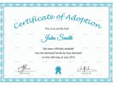 Child Adoption Certificate Template Printable Adoption Certificate Design Template In Psd Word