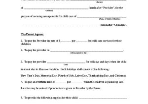 Child Care Employment Contract Template Sample Contract 23 Examples In Pdf