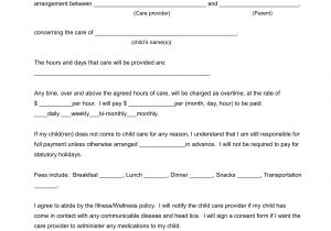 Child Care Provider Contract Template 8 Child Care Contract Example Templates Docs Word