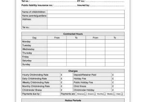 Childminder Contract Template Risk assessments Examples Childminders Google Search
