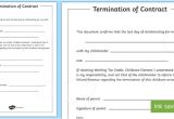 Childminder Contract Template Termination Of Childminding Contract Template Child Minder