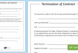 Childminding Contract Template Termination Of Childminding Contract Template Child Minder
