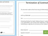 Childminding Contract Template Termination Of Childminding Contract Template Child Minder