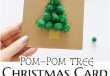 Children S Handmade Xmas Card Ideas Pom Pom Tree Christmas Card with Images Diy Christmas