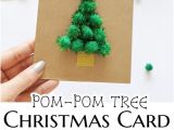 Children S Handmade Xmas Card Ideas Pom Pom Tree Christmas Card with Images Diy Christmas