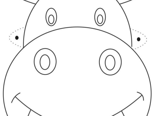 Children S Mask Templates Hippo Mask Printable Coloring Page for Kids ...