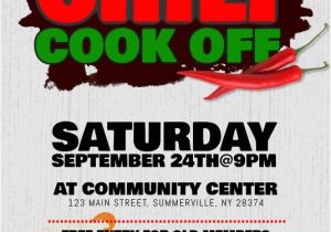 Chili Cook Off Flyer Template Free Chili Cook Off Flyer Template Postermywall