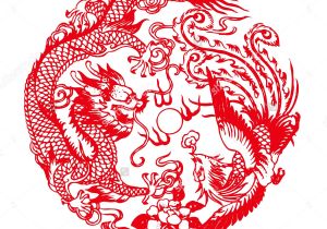Chinese Paper Cutting Templates Dragon Chinese Paper Cutting Auspicious Dragon and Phoenix