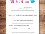 Chore Contract Template Printable Girls Contract Behavioral Chart Chore Chart