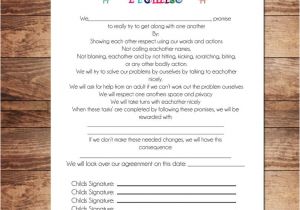 Chore Contract Template Printable Sibling Contract Behavioral Chart Chore Chart