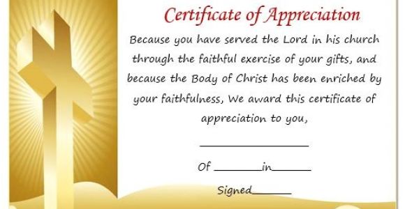 Christian Certificate Of Appreciation Template thoughtful Pastor Appreciation Certificate Templates to