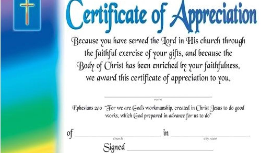 Christian Certificate Template Certificate Of Appreciation Religious ...