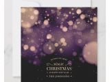 Christmas and New Year Card Dark Purple Magic Sparkle Merry Christmas Happy New Year