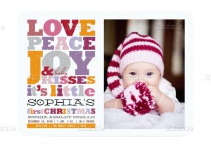 Christmas Card and Birth Announcement Baby Name First Christmas Girl Birth Announcement First
