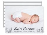 Christmas Card and Birth Announcement Elegant Floral Gray Baby Birth Announcement Card Zazzle