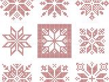 Christmas Card Cross Stitch Patterns Set Of 9 Cross Stitch Snowflakes Pattern Scandinavian Style