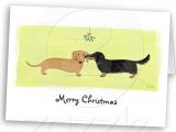 Christmas Card Ideas with Dog Dachshund Christmas Wiener Dogs Mistletoe Kiss Holiday Card
