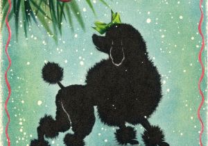 Christmas Card Ideas with Dog Vintage Christmas Card Poodle Card Vintage Poodle