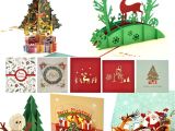 Christmas Card Inserts 6 X 6 Christmas Cards Ezakka 3d Christmas Cards Pop Up Holiday Greeting Gifts Cards with Envelopes for Xmas Merry Christmas New Year 5 Pack