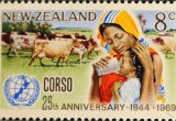 Christmas Card Postage New Zealand New Zealand 234 1969 25th Anniversary Of C O R S O