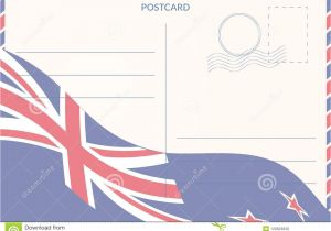 Christmas Card Postage New Zealand Postal Card with New Zealand Flag On Background Stock