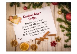 Christmas Card Verses for Mum Christmas Prayer for You May the God Of Hope Postcard
