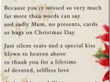 Christmas Card Verses for Mum Grave Card In Memory Of A Special Mum with Love at Christmas Free Card Holder C103