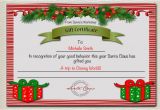 Christmas Certificates Templates for Word Santa Certificate Template Invitation Template