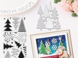 Christmas Die Cuts Card Making Yuan Cute Christmas Tree Diy Card Paper Art Cutting Dies Silicone Stamp Template