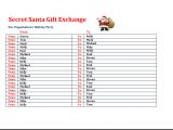 Christmas Gift Exchange Email Template Secret Santa Gift Exchange List Template Excel Templates
