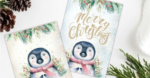 Christmas Ideas for Card Making Christmas Penguin Card Making toppers Gift Tags Scrapbook