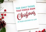 Christmas Jokes to Write On A Card Merry Christmas Cheeky Mother In Law Card