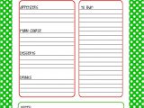 Christmas Recipe Card Template for Word Christmas Menu Planner Free Printable 25 Days to An