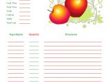 Christmas Recipe Card Template Free Editable Red Apples Recipe Card Full Page Recipe Cards Template