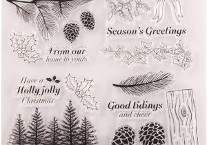 Christmas Rubber Stamps for Card Making Amazon Com Autone Tree Pinecone Clear Stamps for Cards