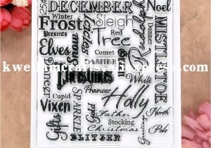 Christmas Rubber Stamps for Card Making Words December Tree Christmas Gifts Snow Background Scrapbook Photo Cards Rubber Stamp Clear Stamp Transparent Stamp 9081405