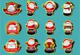 Christmas Stickers for Card Making Santa Cute Sticker Collection Vectors Download Free