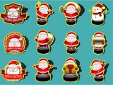 Christmas Stickers for Card Making Santa Cute Sticker Collection Vectors Download Free