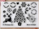 Christmas Tree Stamps for Card Making Kwellam Merry Christmas Joy Winter Wonderland Owl Deer Tree
