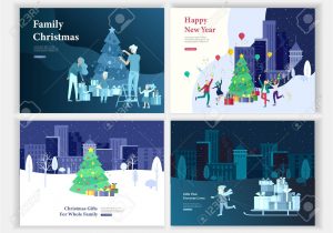 Christmas Wishes Card for Friends Set Of Landing Page Template or Greeting Card Friend or Colleagues